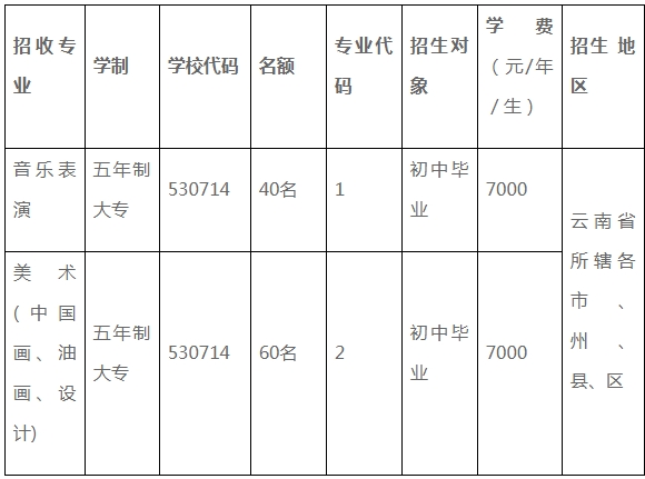 云南藝術(shù)學(xué)院五年制大專
